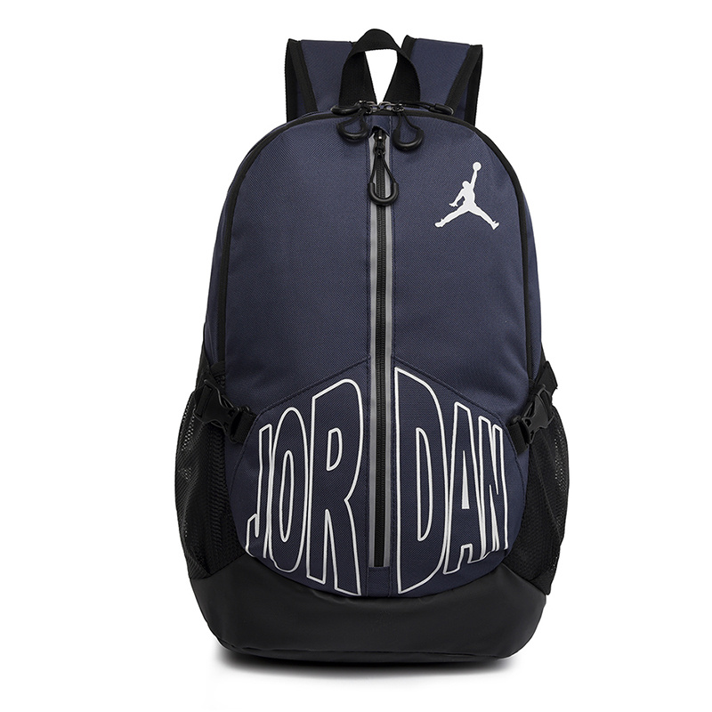 Базовый тёмно-синий Jordan рюкзак с двумя отделениями на молнии