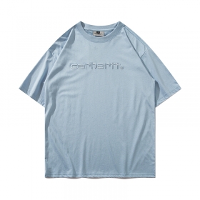 Светло-голубая футболка Carhartt с фирменной вышивкой