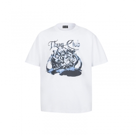 Thug Club свободного кроя хлопковая футболка в белом цвете
