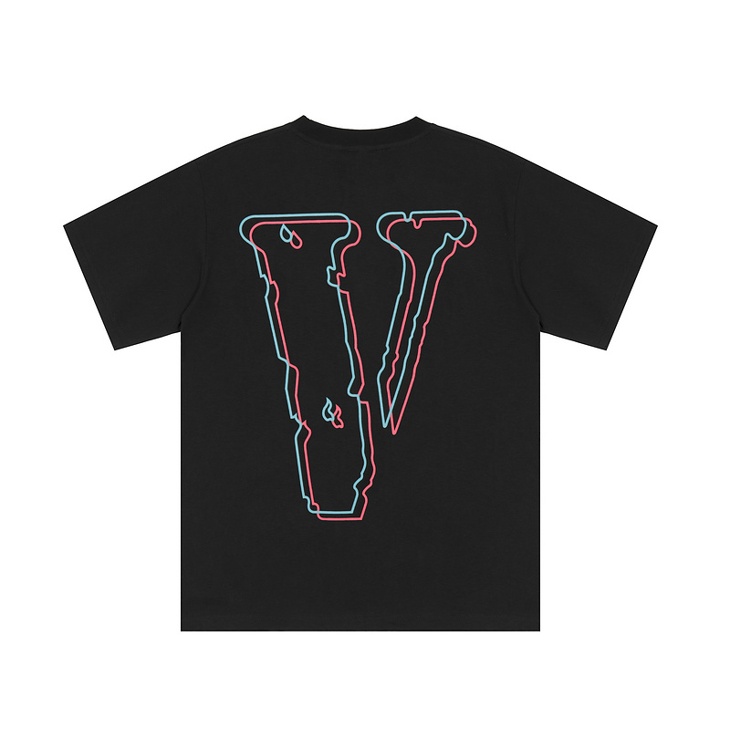 Классическая чёрная футболка прямого кроя от бренда VLONE