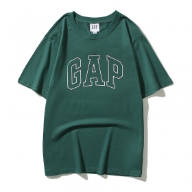 Базовая зелёного цвета GAP хлопковая футболка с фирменной надписью