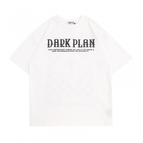 Dark Plan с принтом "Шахматная доска" белая удлинённая футболка