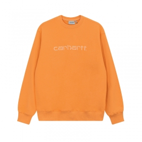 Оранжевый свитшот Carhartt с оранжевым логотипом на груди
