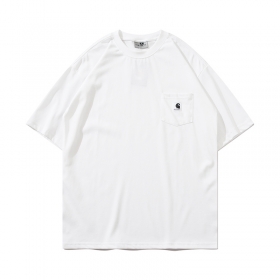 Белая хлопковая футболка Carhartt с карманом на груди