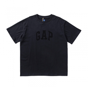 Базовая YEEZY x GAP тёмно-синяя футболка с круглым вырезом горловины