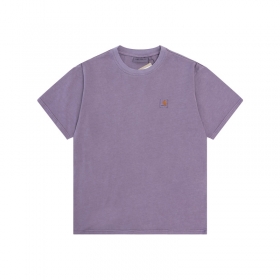 Фиолетовая футболка Carhartt с логотипом на груди