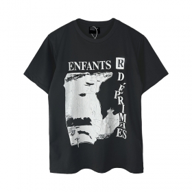 Удлинённая чёрная Enfants Riches Deprimes футболка со спущенным плечом