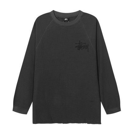 Stussy свитшот с округлым вырезом горловины в черном цвете