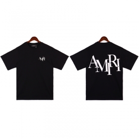 Простая черная футболка AMIRI с большим принтом сзади
