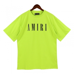 Салатовая футболка AMIRI с брендовой надписью на груди