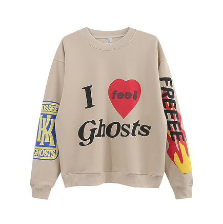 Kids See Ghost трендовый бежевый свитшот с яркими принтами