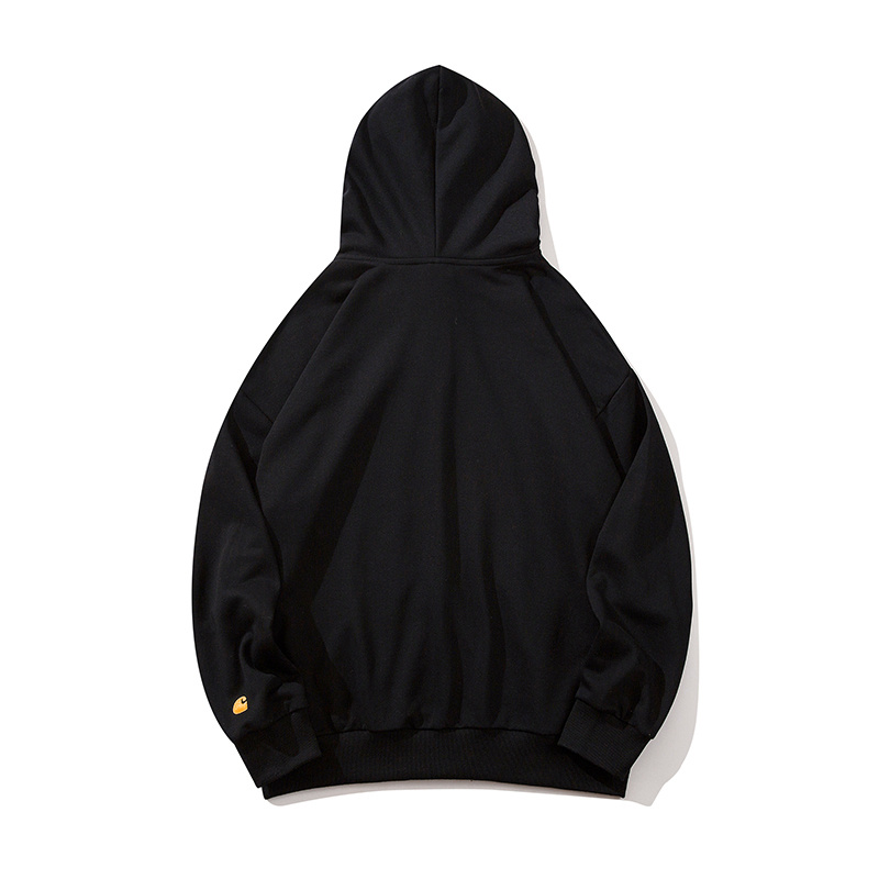 Зип худи Carhartt черного цвета с вышитым логотипом и карманами
