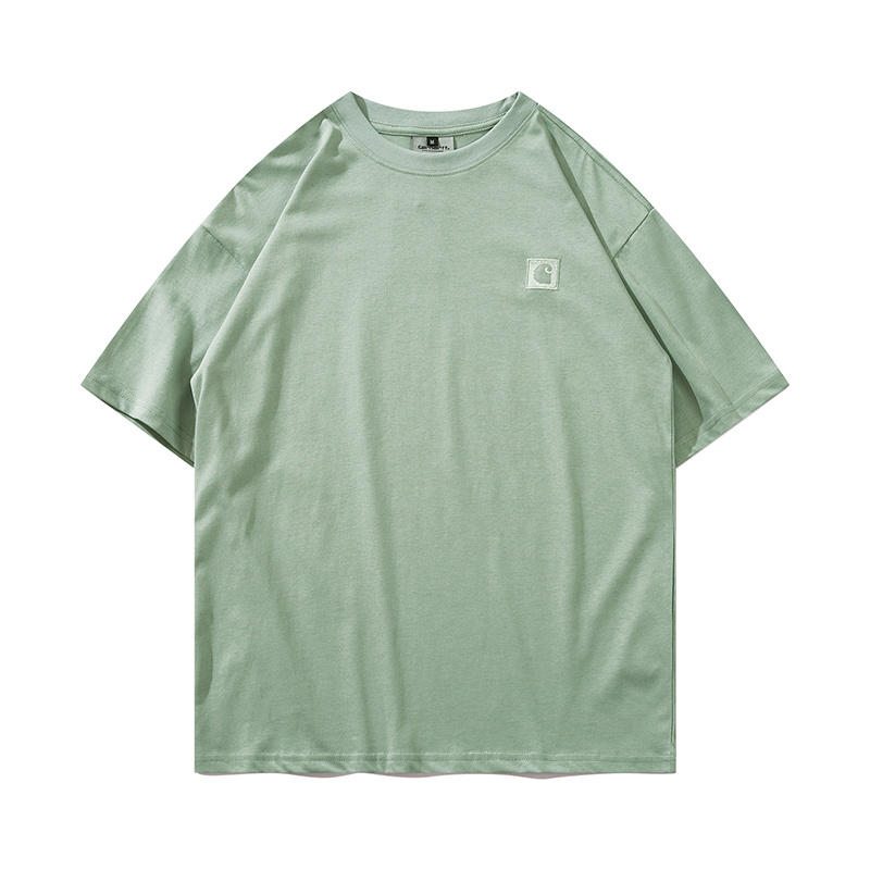 Оливковая футболка Carhartt с брендовым логотипом на груди