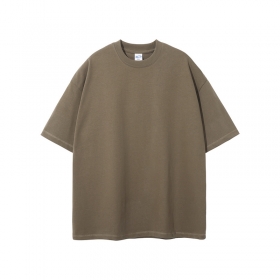 Серо-коричневая плотная повседневная футболка ARTIEMASTER плотностью 385г
