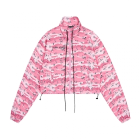 Розовая с принтом куртка на молнии от Punch Line 100% полиэстер