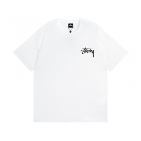Stussy футболка белого цвета с брендовым текстовым рисунком