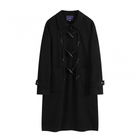 Черное пальто с застежками на петлях прямого кроя Classic 