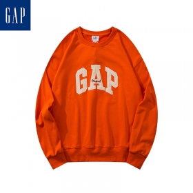 Оранжевый свитшот GAP с бежевым логотипом на груди