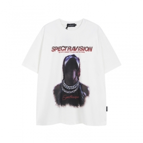 Модная белая футболка SPECTRA VISION с округлым вырезом