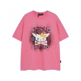 Розовая футболка от бренда SPECTRA VISION прямого кроя