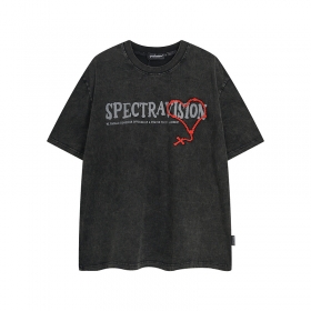 Эффектная черная футболка SPECTRA VISION с принтом сердца