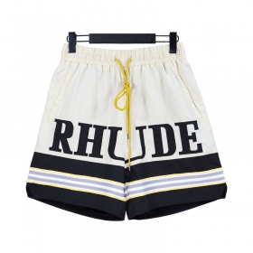 Кремово-черные шорты RHUDE с фирменным буквенным логотипом