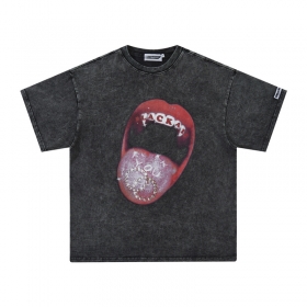 Темно-серая футболка MADEEXTREME с рисунком "Открытый рот и лого"