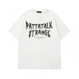Футболка белая бренда PATTA TALK с жирной черной надписью