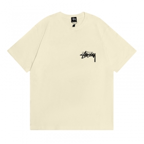 Кремовая футболка Stussy с брендовым принтом "шар №8"