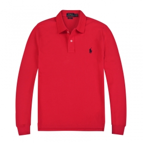 Красное удобное поло от бренда Polo Ralph Lauren с лого