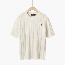 Эксклюзивная футболка крупной вязки белого цвета Polo Ralph Lauren