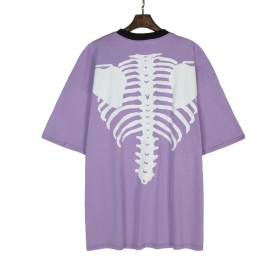Двухсторонняя фиолетовая с принтом - кости футболка KAPITAL