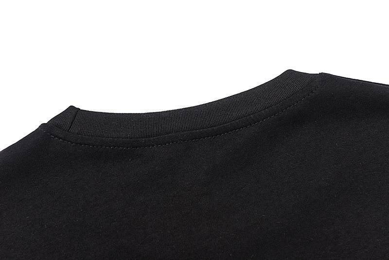 Длинная чёрная футболка со стразами на груди и спине VLONE 