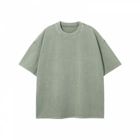 Бледно-зелёная вываренная футболка ARTIEMASTER с потёртостями
