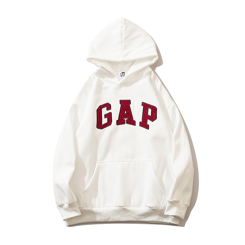 Белое худи бренда GAP с капюшоном и фирменным логотипом