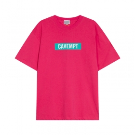 Cav empt футболка насыщено-розового цвета с бирюзовым лого