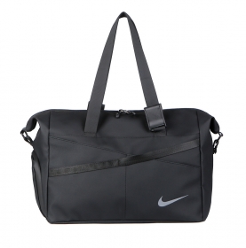 Спортивная чёрная сумка Nike с плечевым ремнём и ручками
