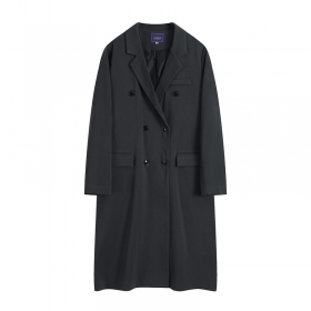 Classic пальто темно-серое с классическим воротником