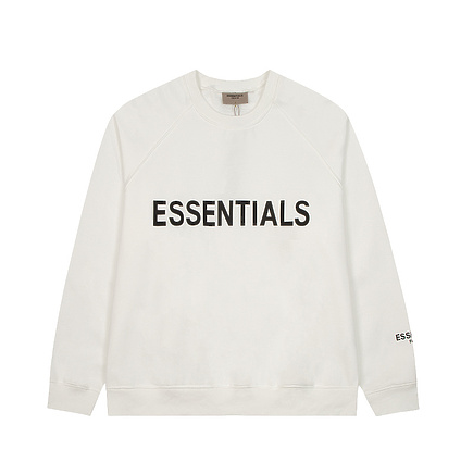 Белый Fear Of God Essentials свитшот со спущенной линией рукава