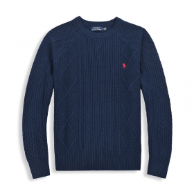 Просторный темно-синего цвета Polo Ralph Lauren свитер с лого