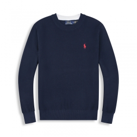 Комфортный тонкий свитер Polo Ralph Lauren темно-синего цвета