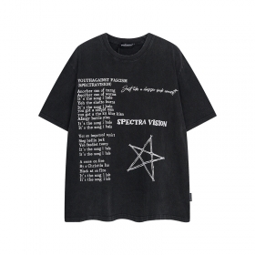 С рваными краями футболка черная от бренда SPECTRA VISION