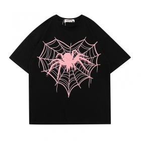 Хлопковая чёрная Dark Plan с принтом "Розовый паук" футболка