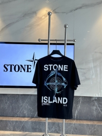 STONE ISLAND современная модель футболки в черном цвете