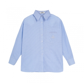 Голубая полосатая рубашка на пуговицах Vivienne Westwood с карманом