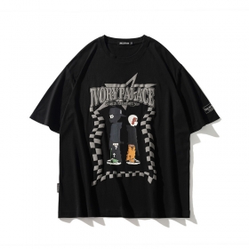 Чёрная футболка TCL Ivory palace с принтом в стиле хип-хоп на груди