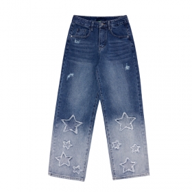 Стильные джинсы Rhythm Club синие с осветленными штанинами