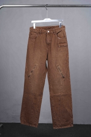 Качественные джинсы коричневого цвета Anotherself с молниями
