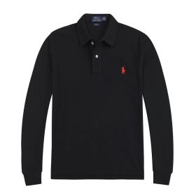 Трендовое поло черного цвета Polo Ralph Lauren с красным лого