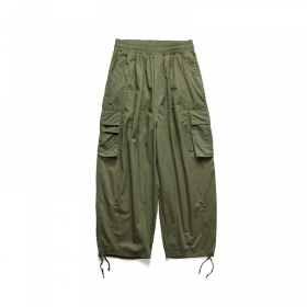 Зелёные повседневные, однотонные прямые и мешковатые брюки PMGO.